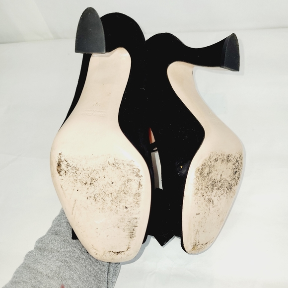 Miu Miu T strap peep toe suede heels - Picture 5 of 7